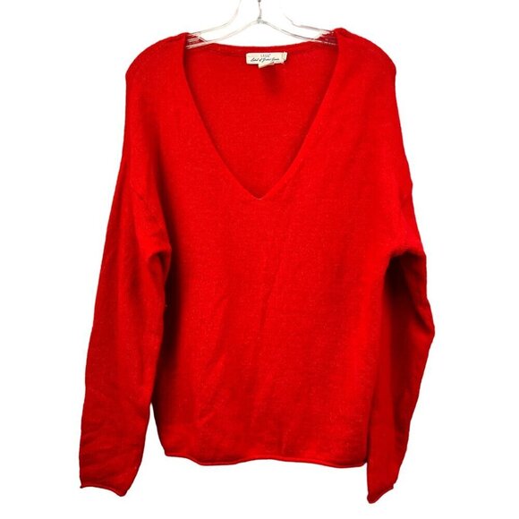 L.O.G.G. Womens V-Neck Long Sleeve Pullover Red Sweater Soft Small - Picture 1 of 8
